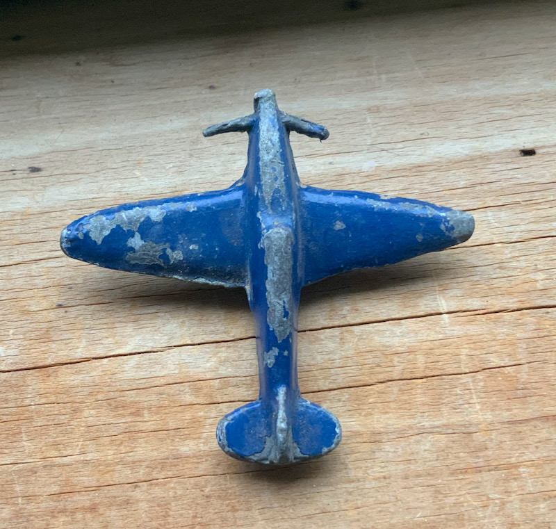 Vintage lead plane toy possibly New Zealand made